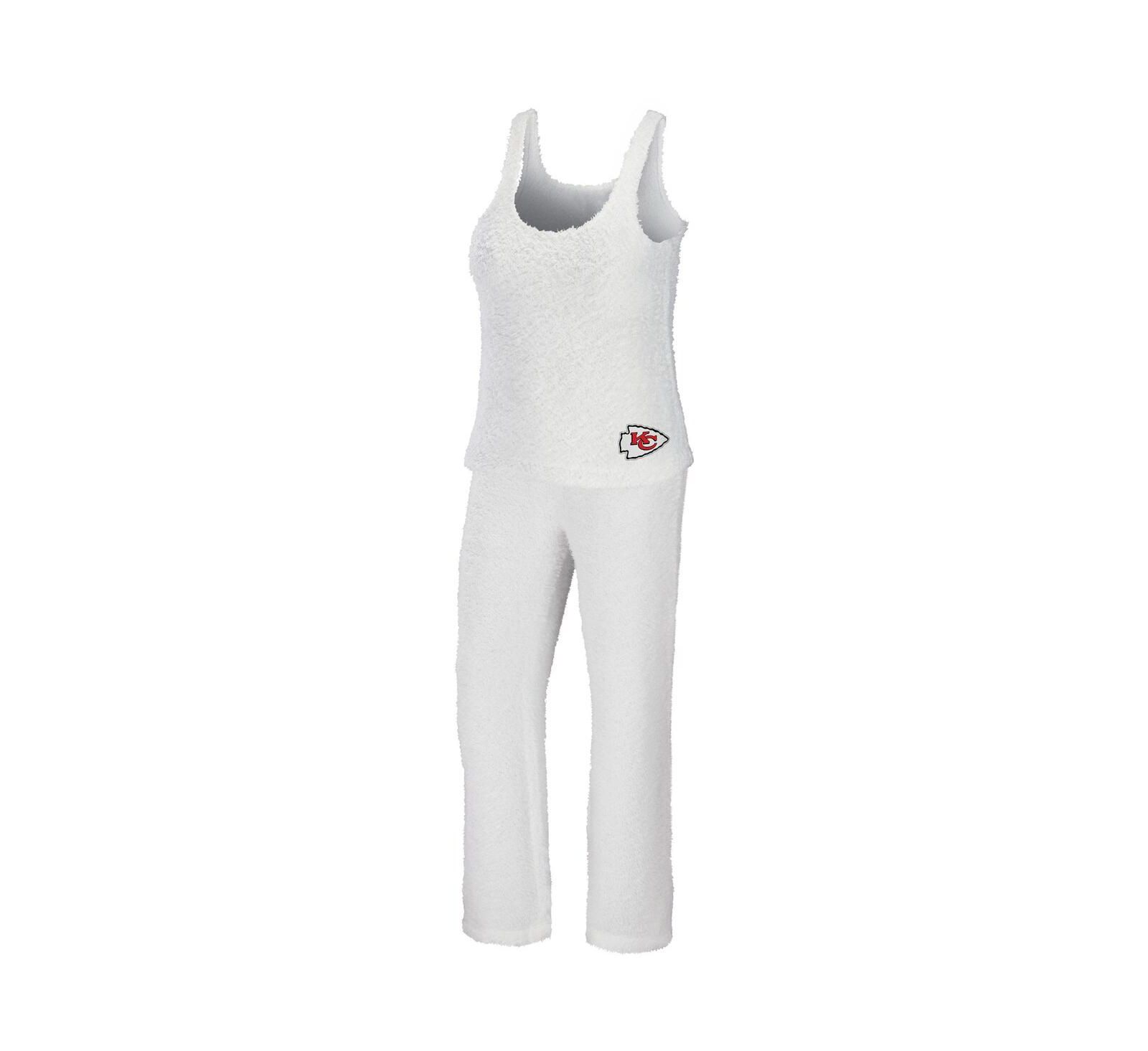Комплект из топа и брюк WEAR by Erin Andrews Women's Cream Kansas City Chiefs Plus Size Cozy Scoop Neck Tank Top and Pants Set