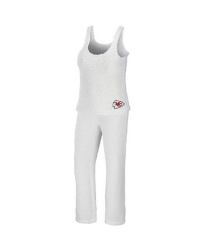 Комплект из топа и брюк WEAR by Erin Andrews Women's Cream Kansas City Chiefs Plus Size Cozy Scoop Neck Tank Top and Pants Set