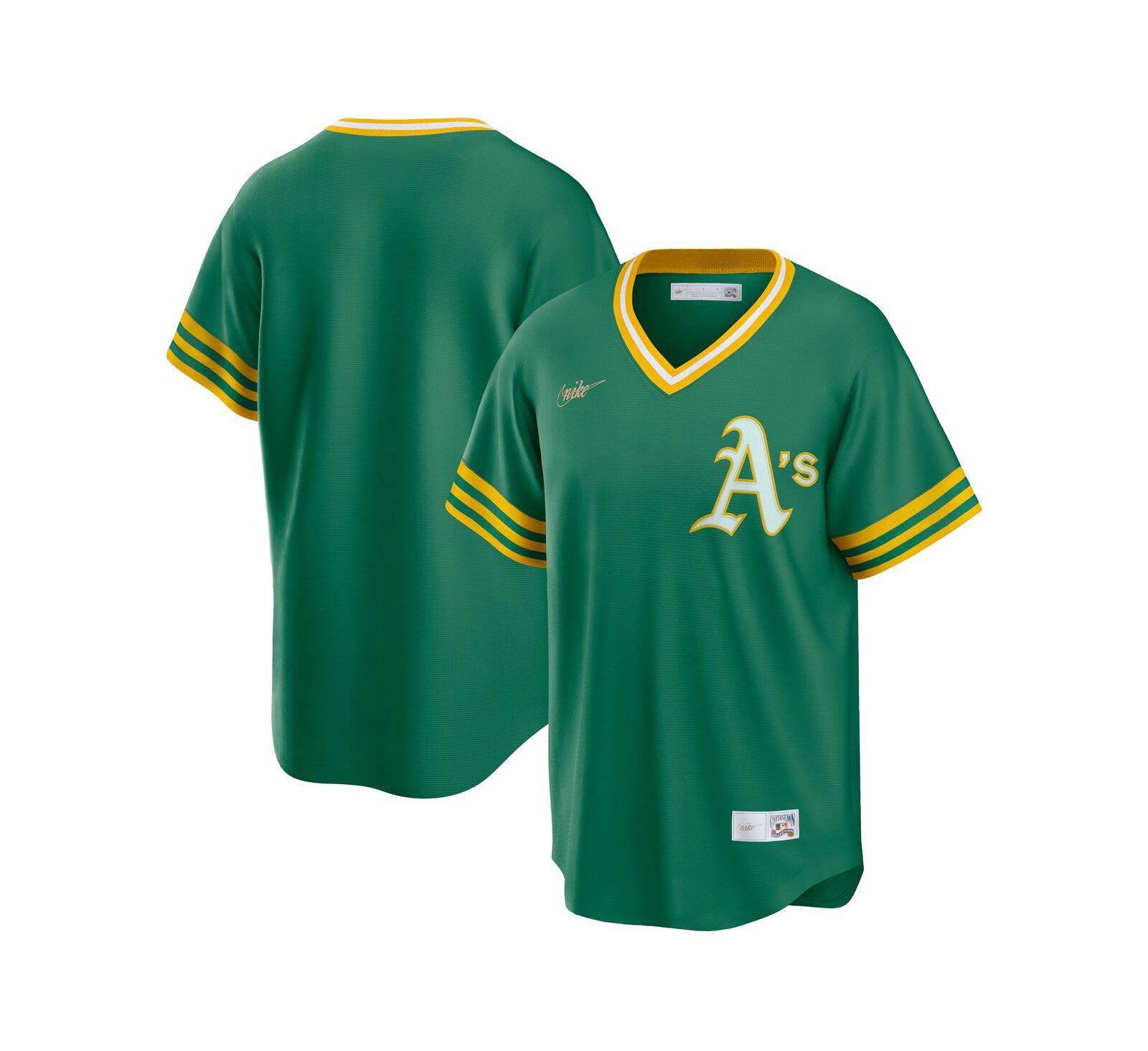 Nike Мужская джерси Oakland Athletics Road Cooperstown Collection, Kelly Green