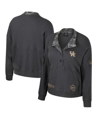 Женская термофутболка Colosseum Kentucky Wildcats OHT Military-Inspired Henley, цвет Heather Charcoal