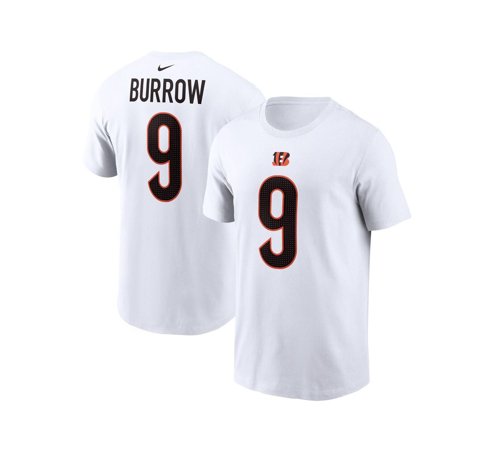 Men's Nike Joe Burrow White Cincinnati Bengals Player Name and Number T-shirt