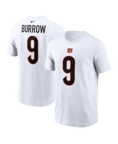 Men's Nike Joe Burrow White Cincinnati Bengals Player Name and Number T-shirt