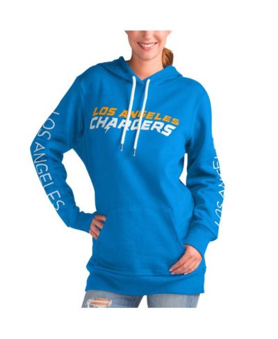 Women's G-III 4Her by Carl Banks Powder Blue Los Angeles Chargers Extra Inning Pullover Hoodie