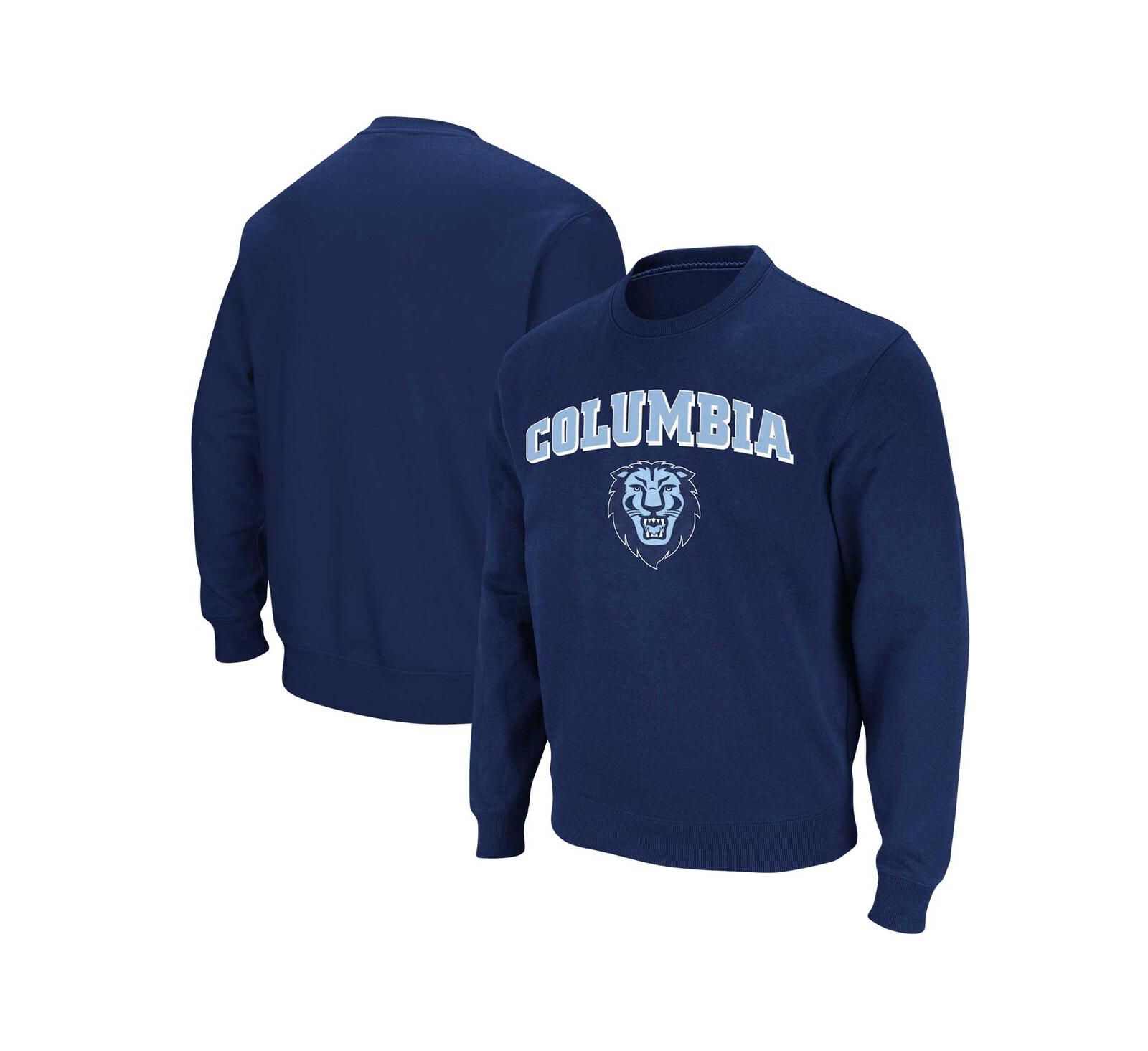 Men's Colosseum Navy Columbia University Arch & Logo Pullover Sweatshirt