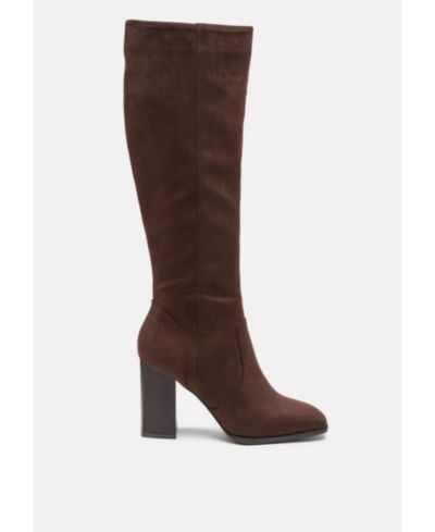 London Rag Womens Zilly Knee High Faux Suede Boots