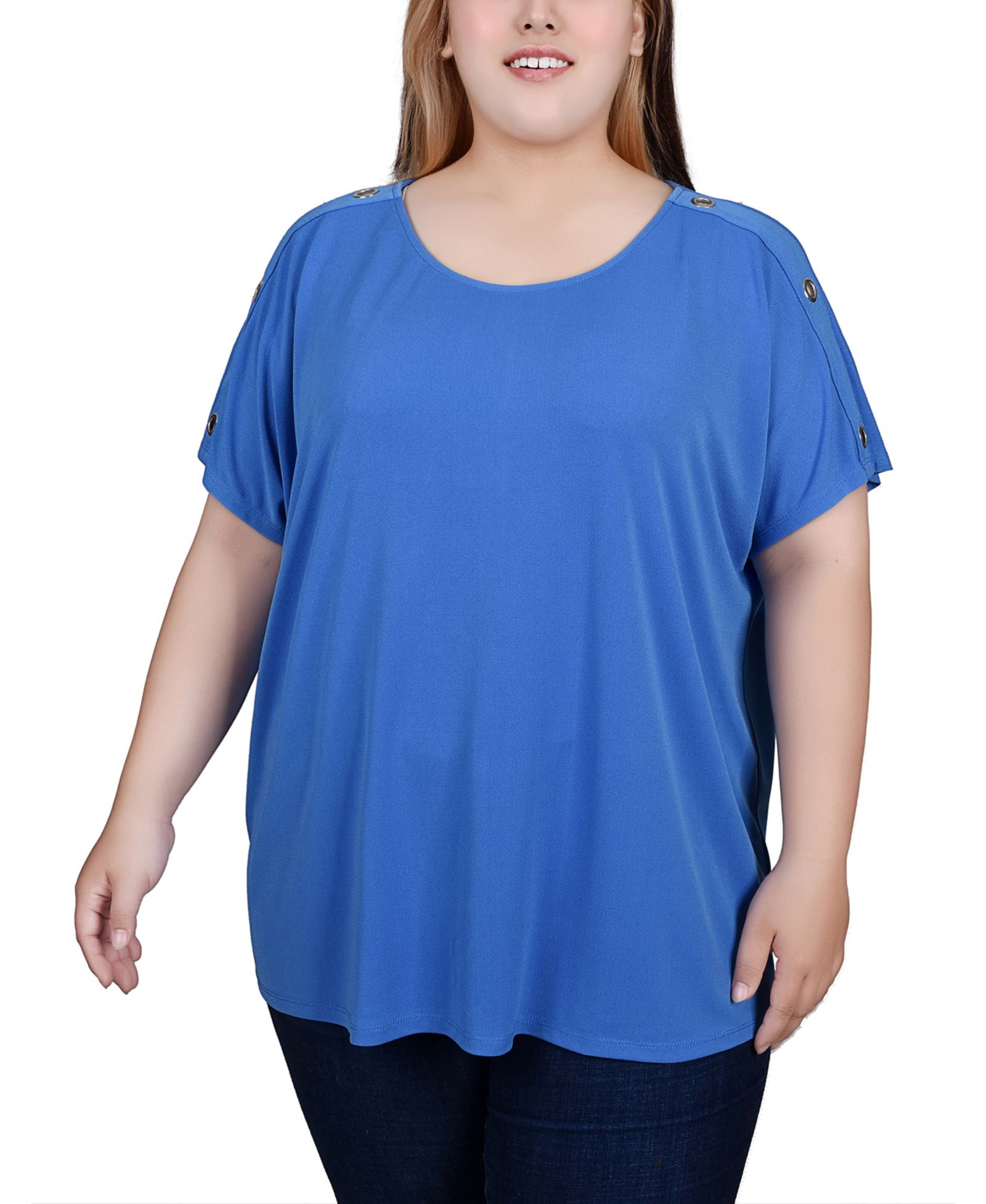 NY Collection Plus Size Short Sleeve Tunic Top