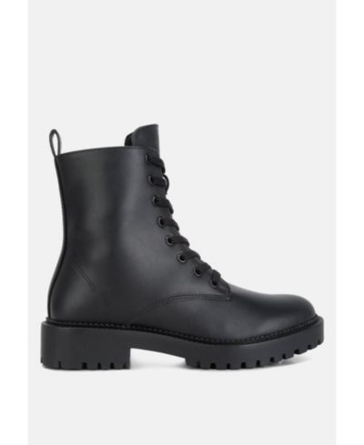 London Rag Womens Forter Faux Leather Lace Up Boots
