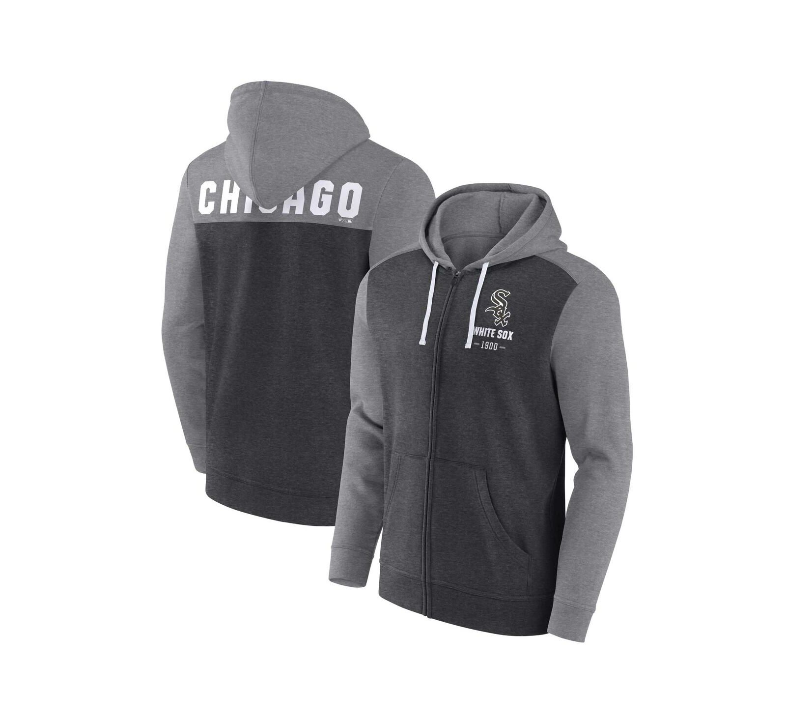 Fanatics Мужское худи Chicago White Sox Blown Away Full-Zip, серый меланж