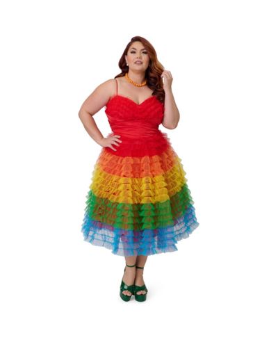 Женское платье Unique Vintage Plus Size Tulle Sweetheart Cupcake Swing