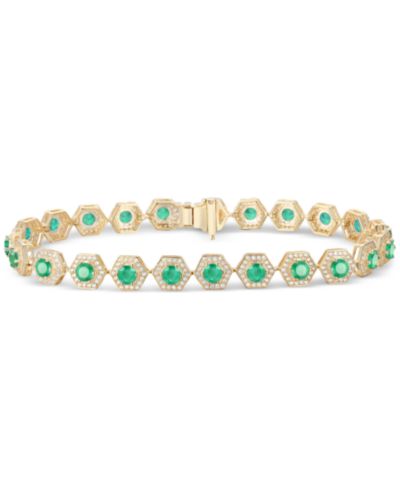 Браслет Gemstone & Diamond Halo Hexagon Flex
