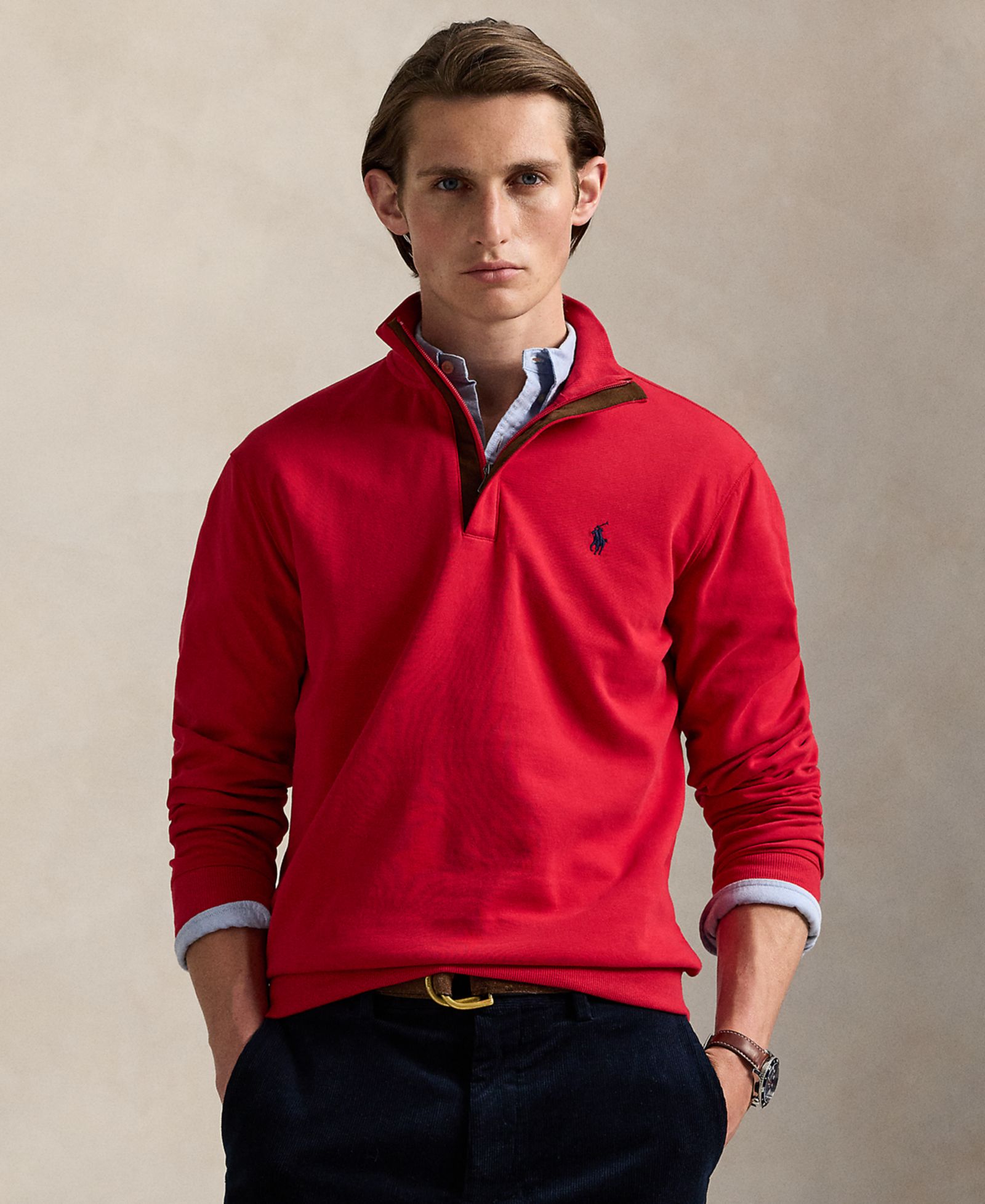 Polo Ralph Lauren Men's Luxury Jersey Quarter-Zip Pullover Sweater