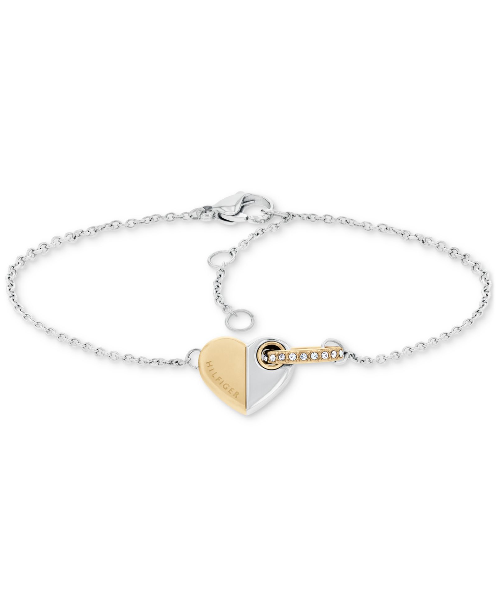 Tommy Hilfiger Pavé Ring & Heart Link Bracelet