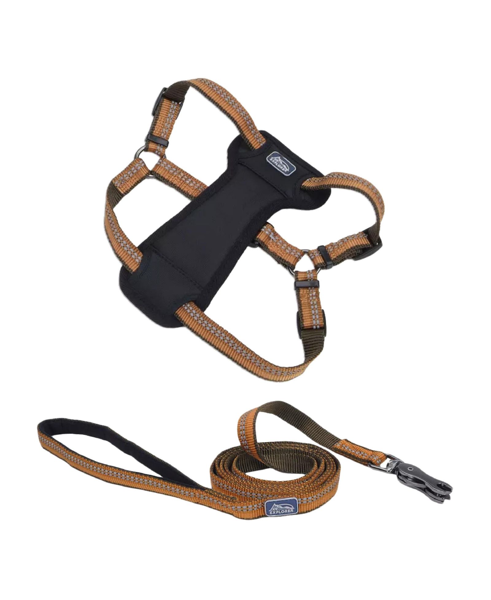 Набор для собак Coastal Pet K9 Explorer: светоотражающая шлейка 1" x 26"–38" и поводок 1" x 6' — Campfire Orange