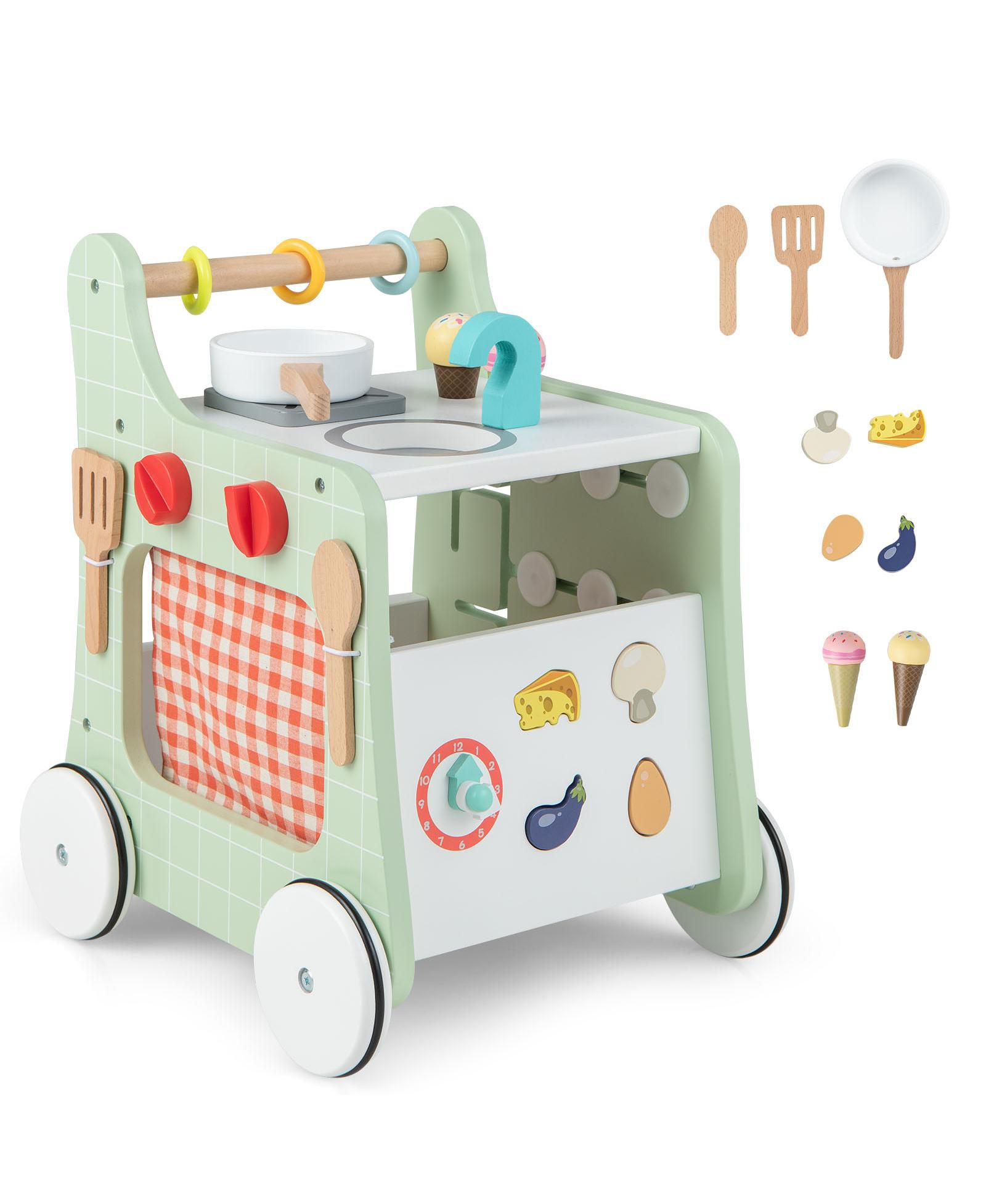 Детская коляска SUGIFT 6-in-1 Wooden Baby Stroller with Play Kitchen