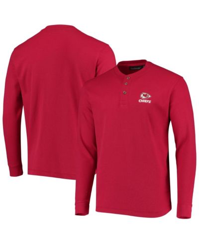 Men's Dunbrooke Red Kansas City Chiefs Logo Maverick Thermal Henley Long Sleeve T-shirt