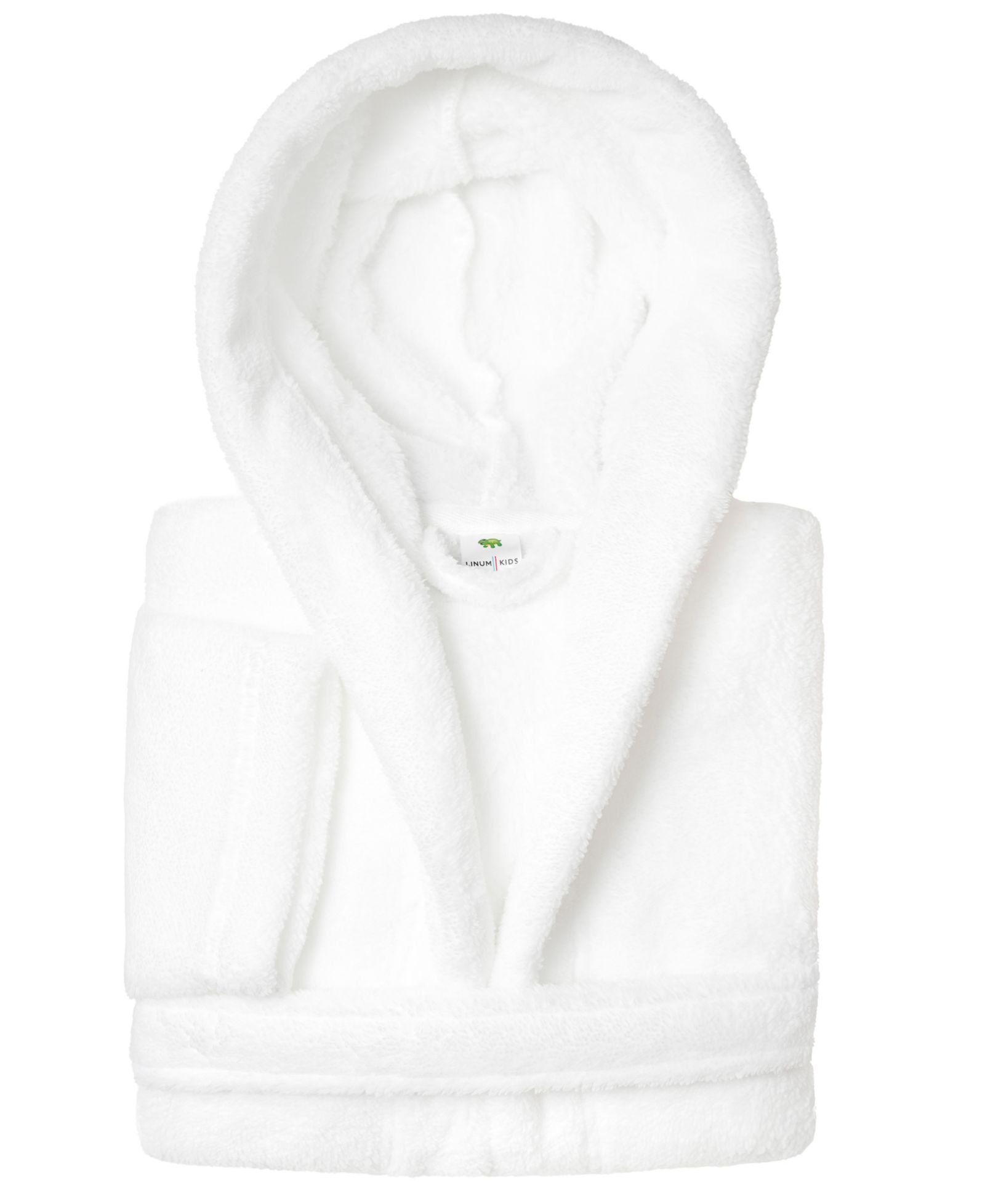 Linum Home Kids Super Plush Double Brushed Hooded Polyester Bathrobe