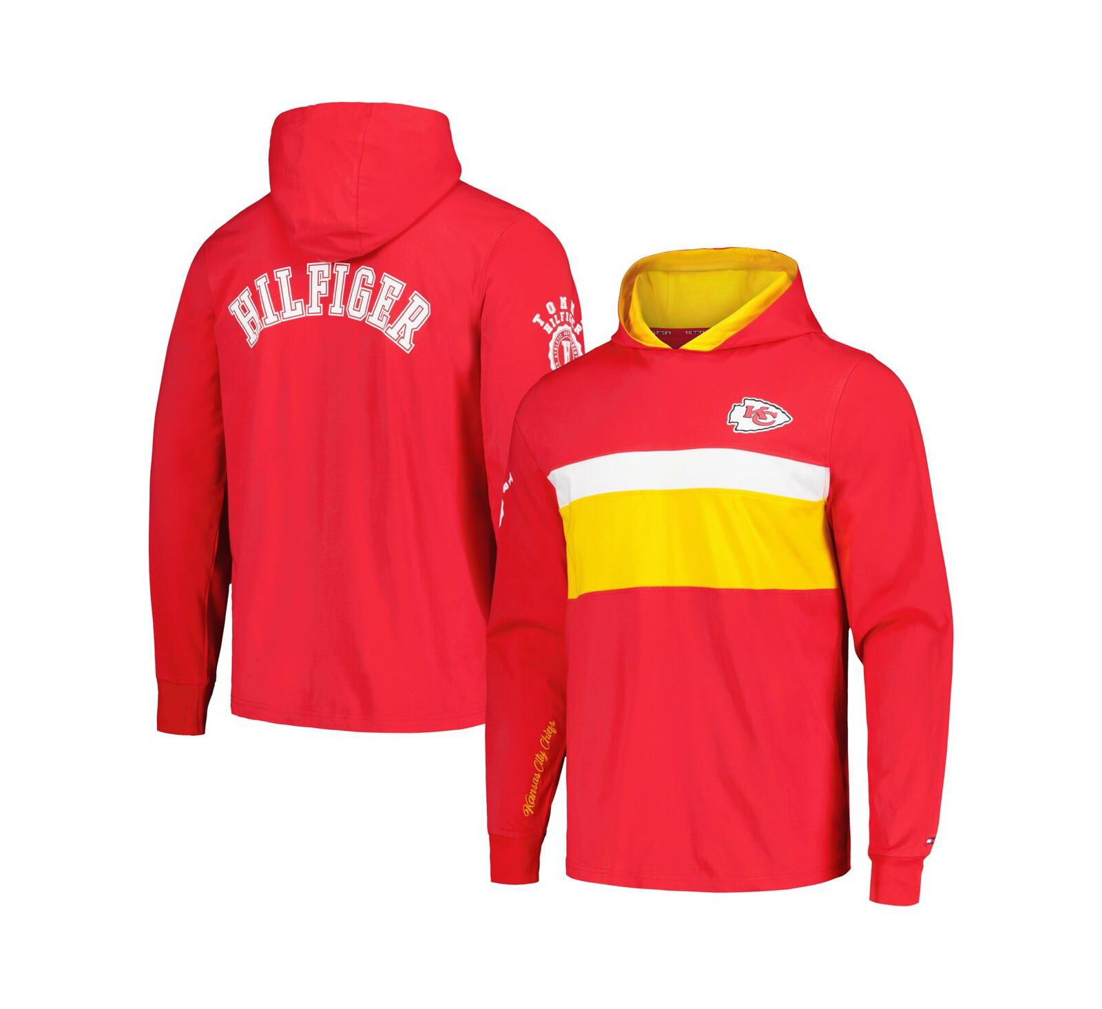 Men's Tommy Hilfiger Red Kansas City Chiefs Morgan Long Sleeve Hoodie T-shirt