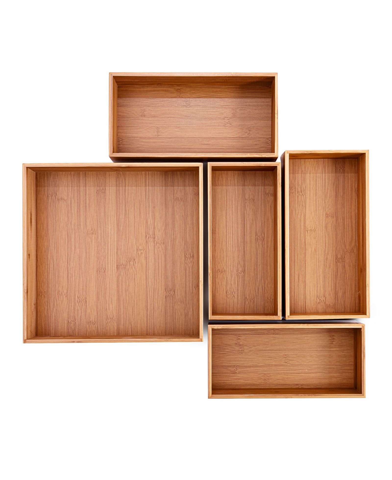 Набор органайзеров Seville Classics Bamboo 5-Piece Storage Bin Box Set