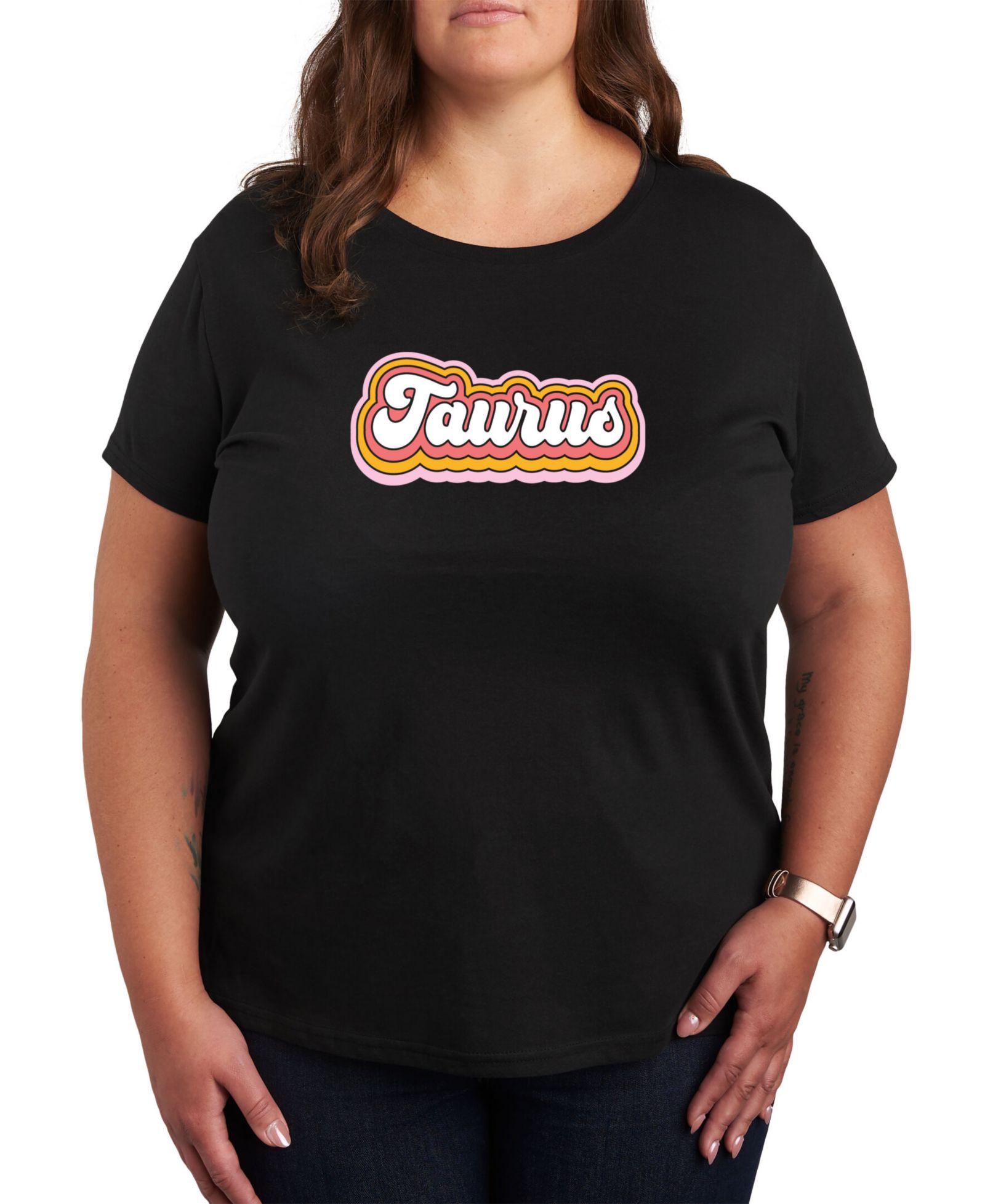 Hybrid Apparel Trendy Plus Size Astrology Taurus Graphic T-shirt