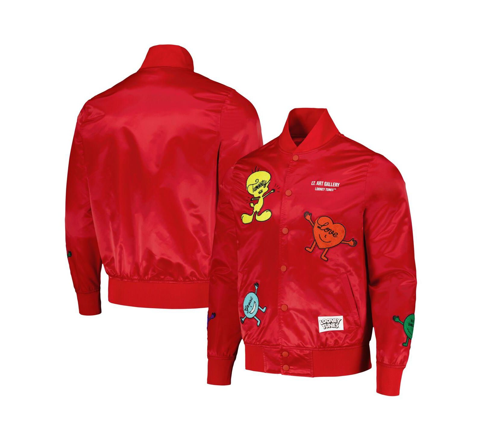 Мужская куртка Freeze Max Red Looney Tunes Positive Energy Satin Full-Snap