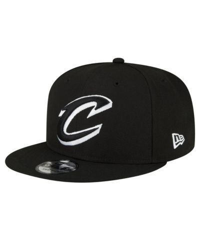 Men's New Era Cleveland Cavaliers Black and White 9FIFTY Snapback Hat