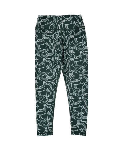 Big Girls ZooZatz Green, White Michigan State Spartans Stacked Mascot Leggings