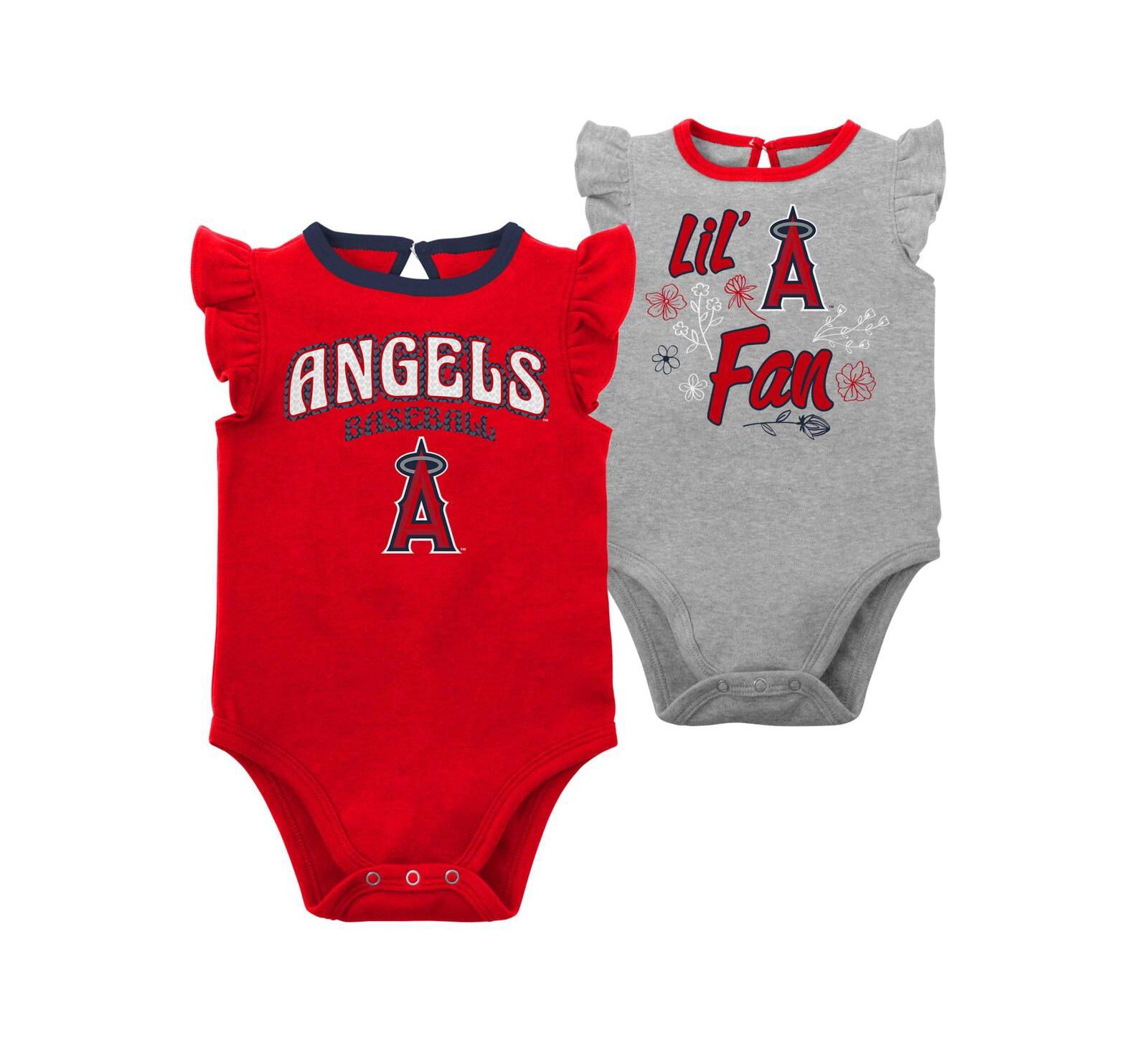 Набор из 2 боди для малышей Los Angeles Angels, красный и серый меланж