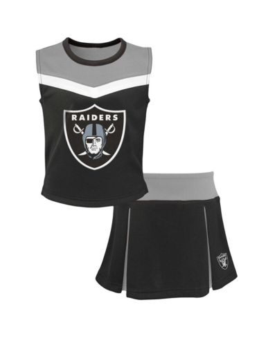 Big Girls Black Las Vegas Raiders Spirit Two-Piece Cheerleader Set