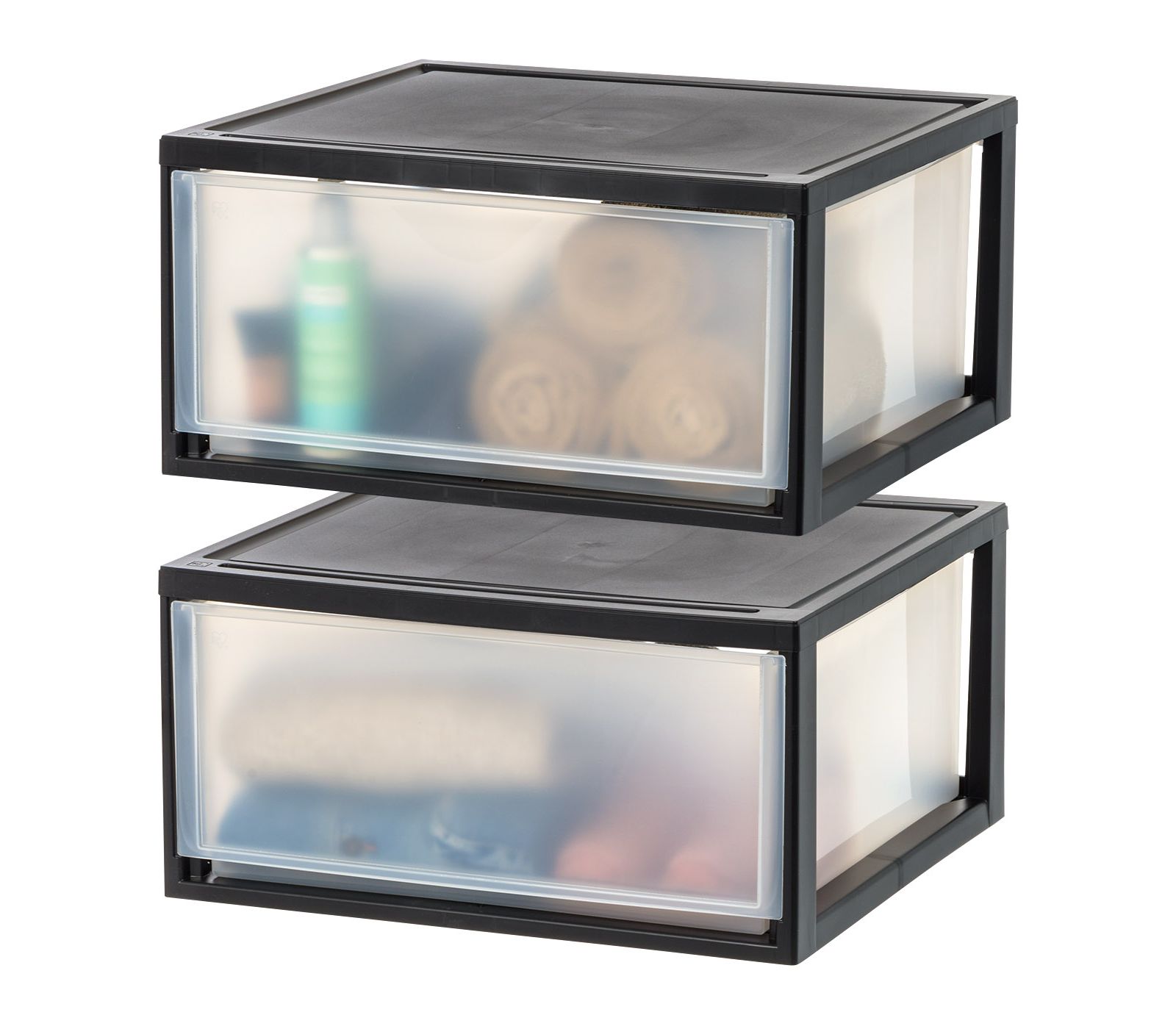 IRIS 47 Qt Extra Large Plastic Stacking Drawer, Stackable Storage Organizer Unit with Sliding Drawer for Bedroom