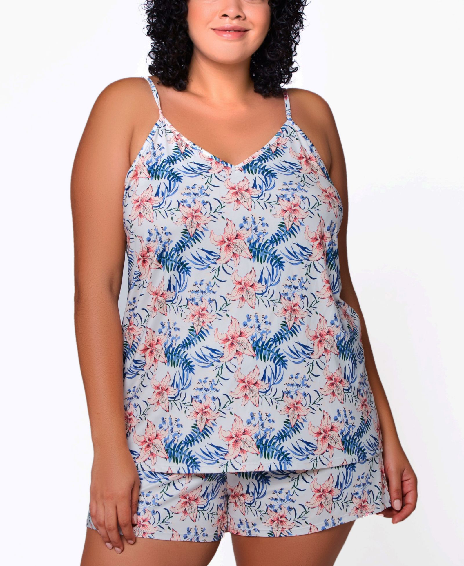 Комплект из 2 предметов iCollection Plus Size: легкая майка и шорты для сна