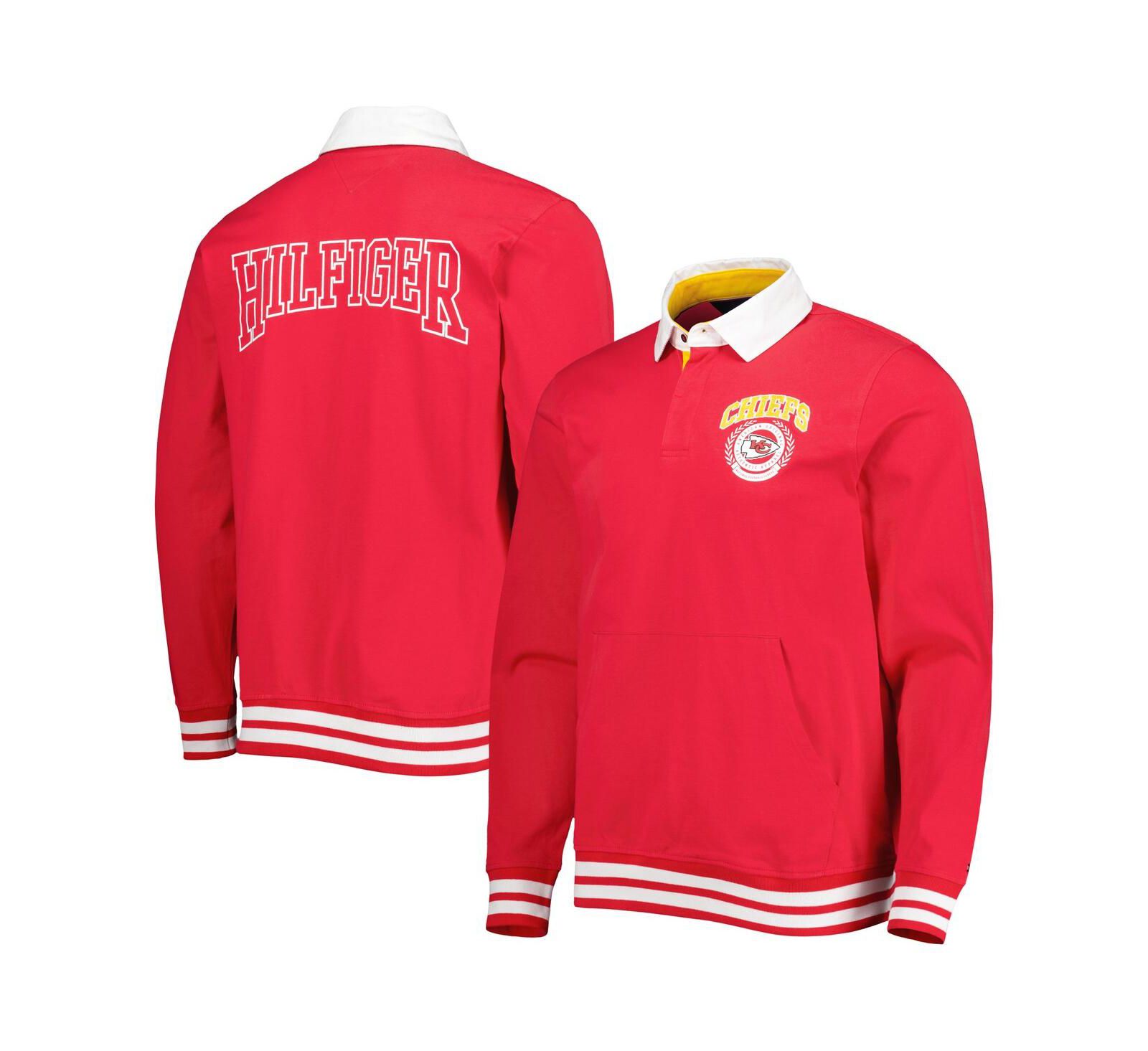 Men's Tommy Hilfiger Red Kansas City Chiefs Cody Long Sleeve Polo Shirt