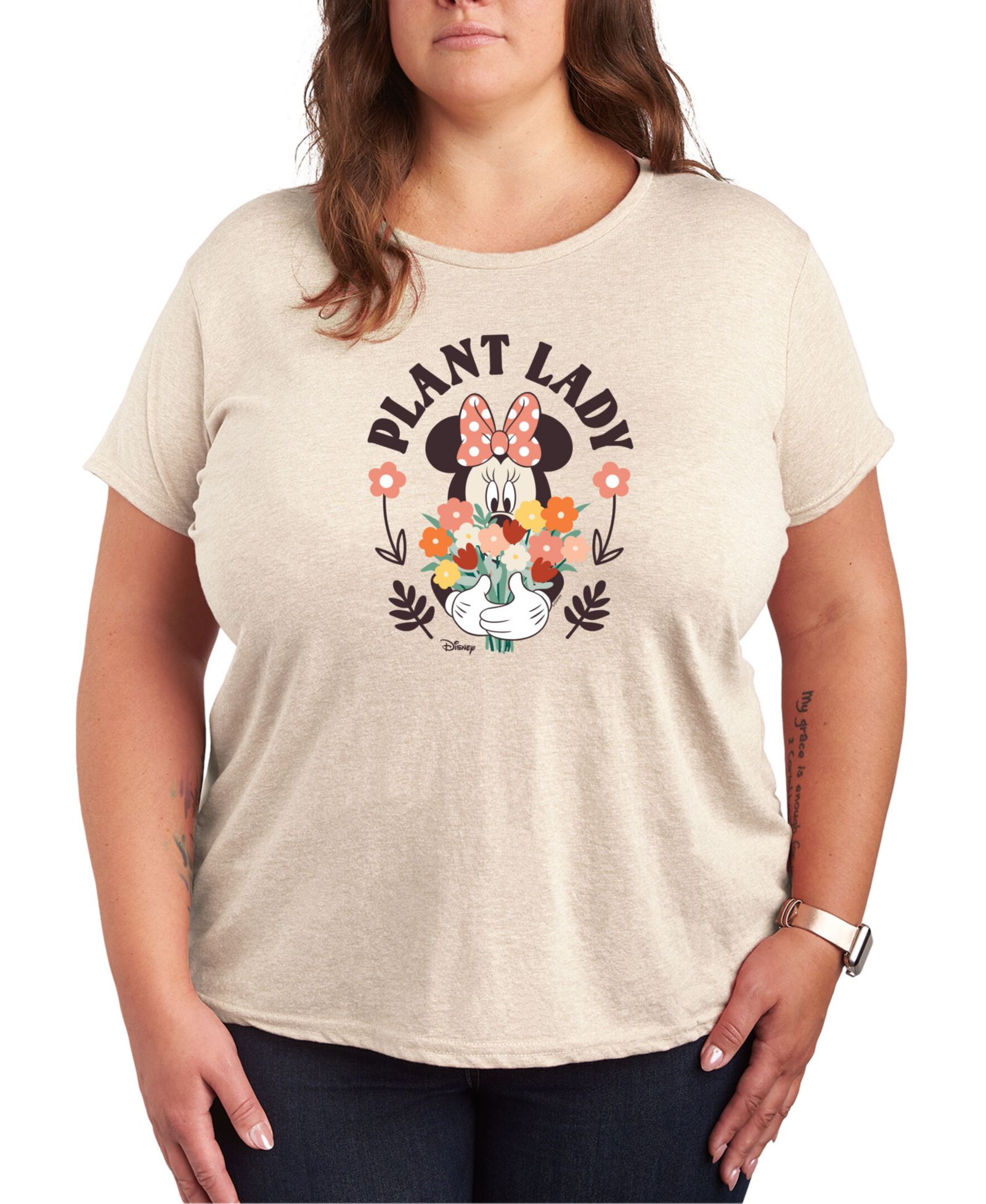 Женская футболка Hybrid Apparel Trendy Plus Size Disney Minnie Mouse Plant Lady Graphic