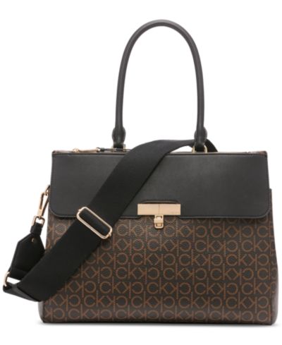 Сумка-тоут Calvin Klein Becky Signature Triple Compartment Turnlock Convertible