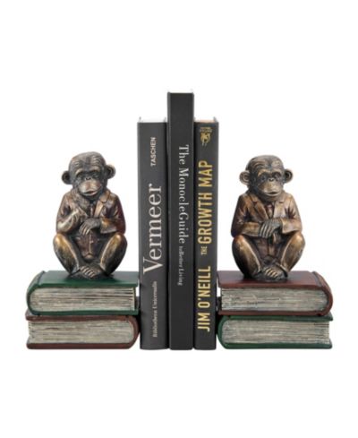 Danya B Monkeys on Books Bookend Set of 2