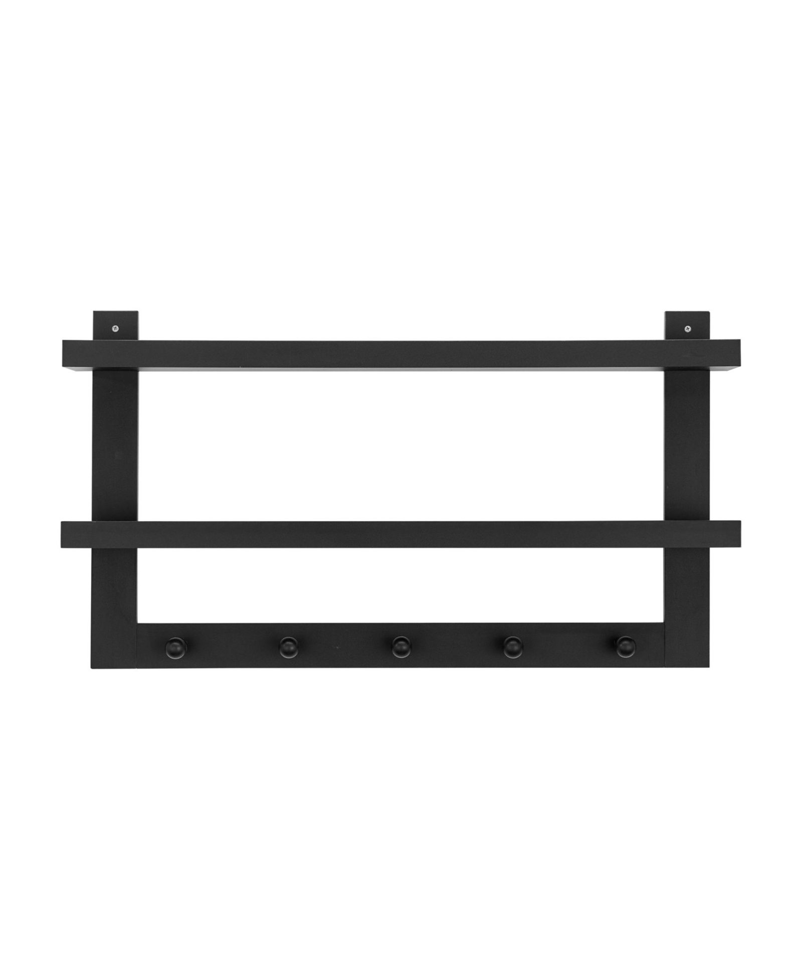 Danya B Two-Tier Ledge Shelf Wall Organizer with Five Hanging Hooks