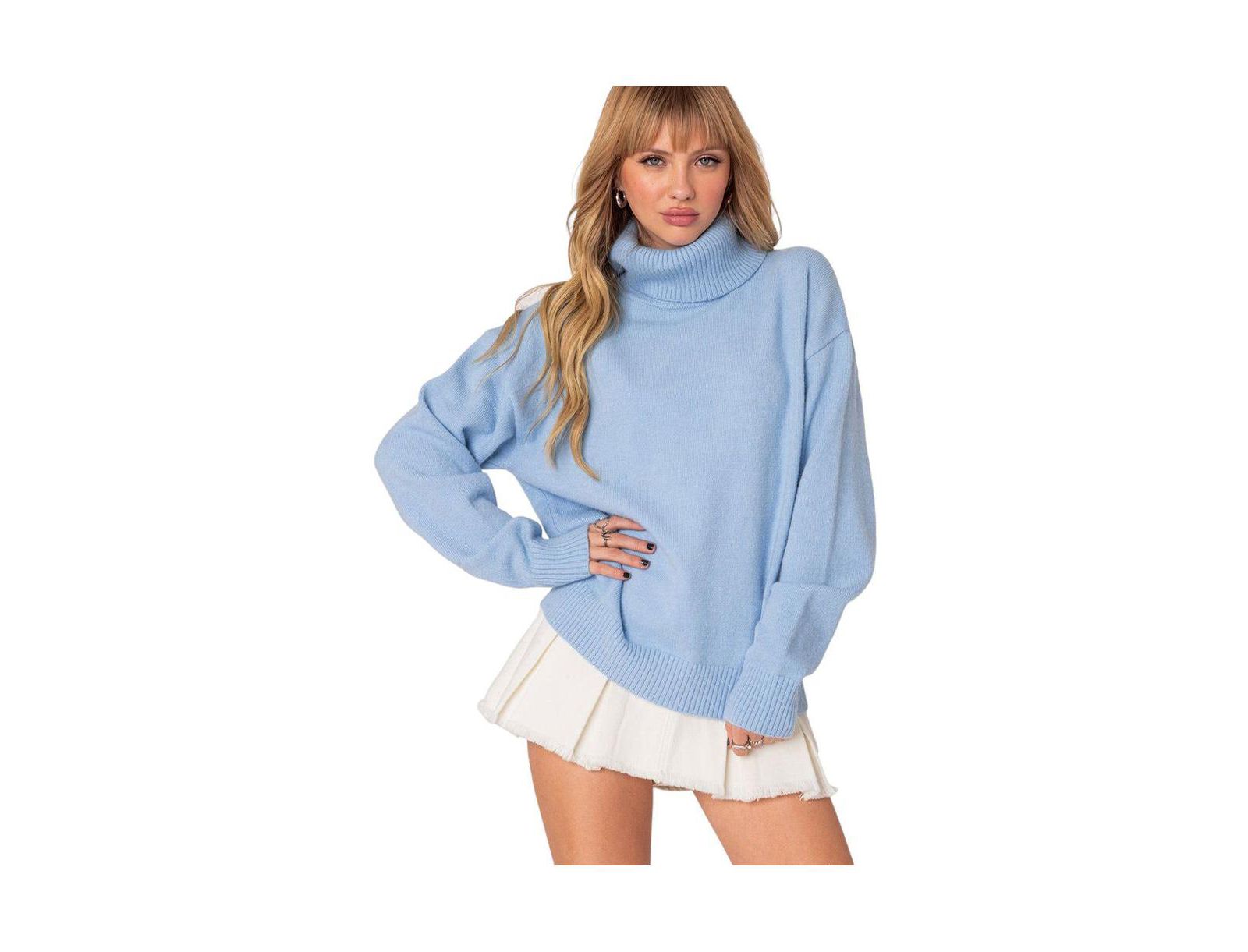 Edikted Women's Isabelle oversized turtle neck sweater