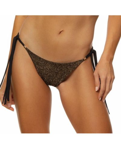 Guria Beachwear Women's Crinkle Lurex Reversible Scrunch Tie Side Bikini Bottom