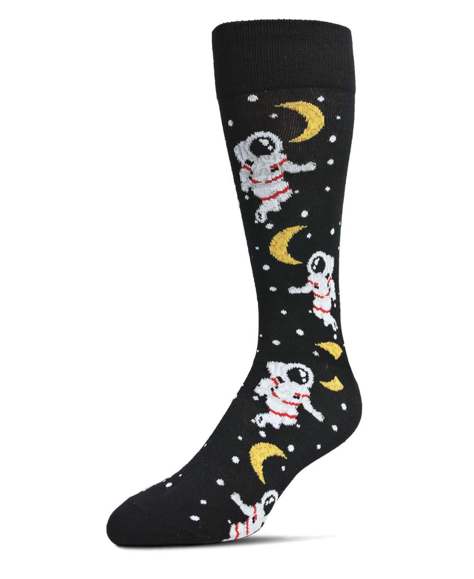 MeMoi Men's Stellar Moonwalk Astronaut Novelty Crew Socks