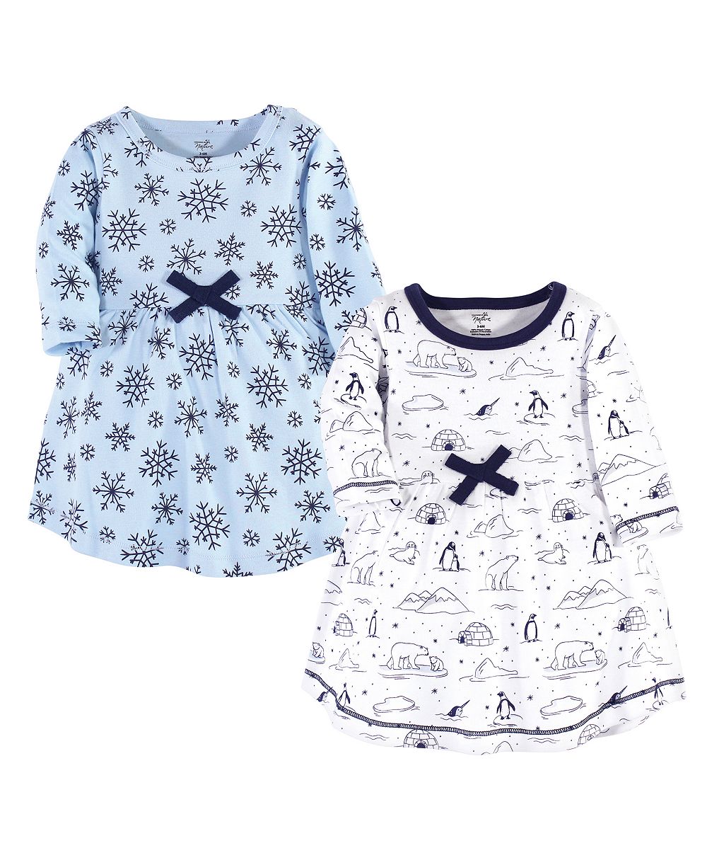 Платья Touched by Nature Baby Girls 2Pk Long Sleeve Natural