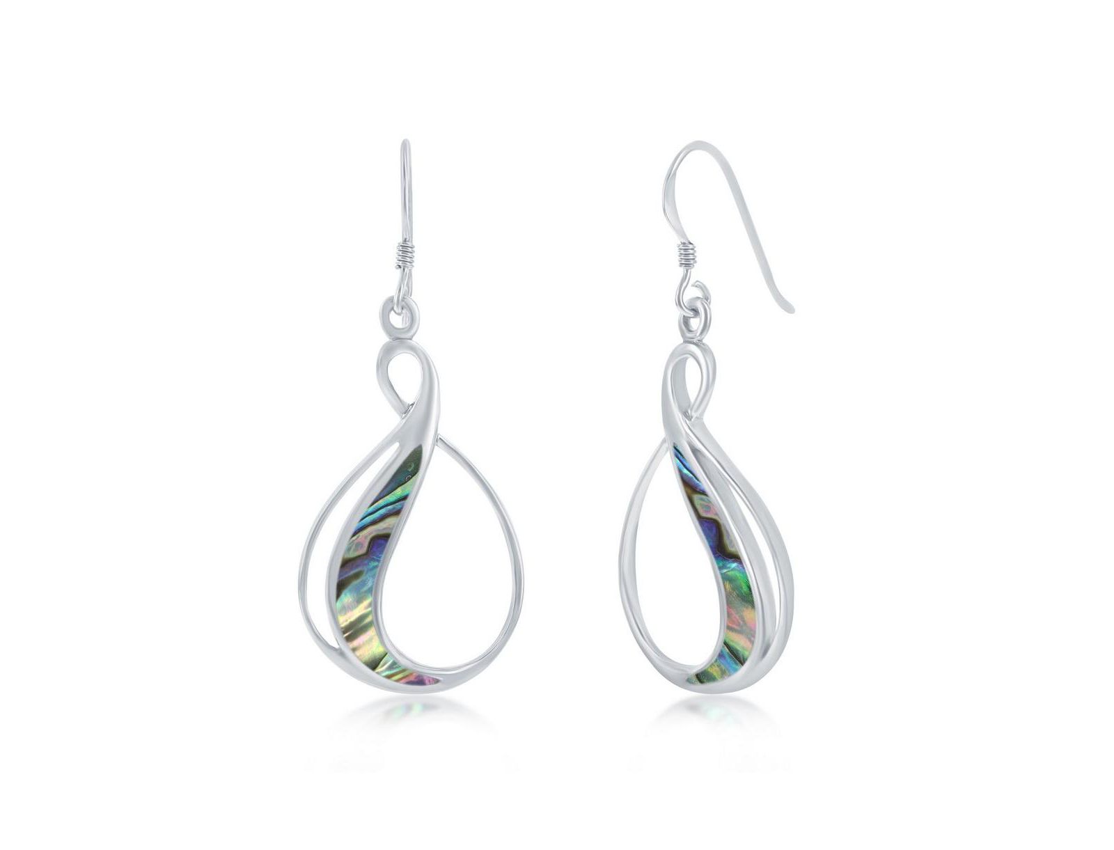 Sterling Silver Pearshaped Abalone Earrings