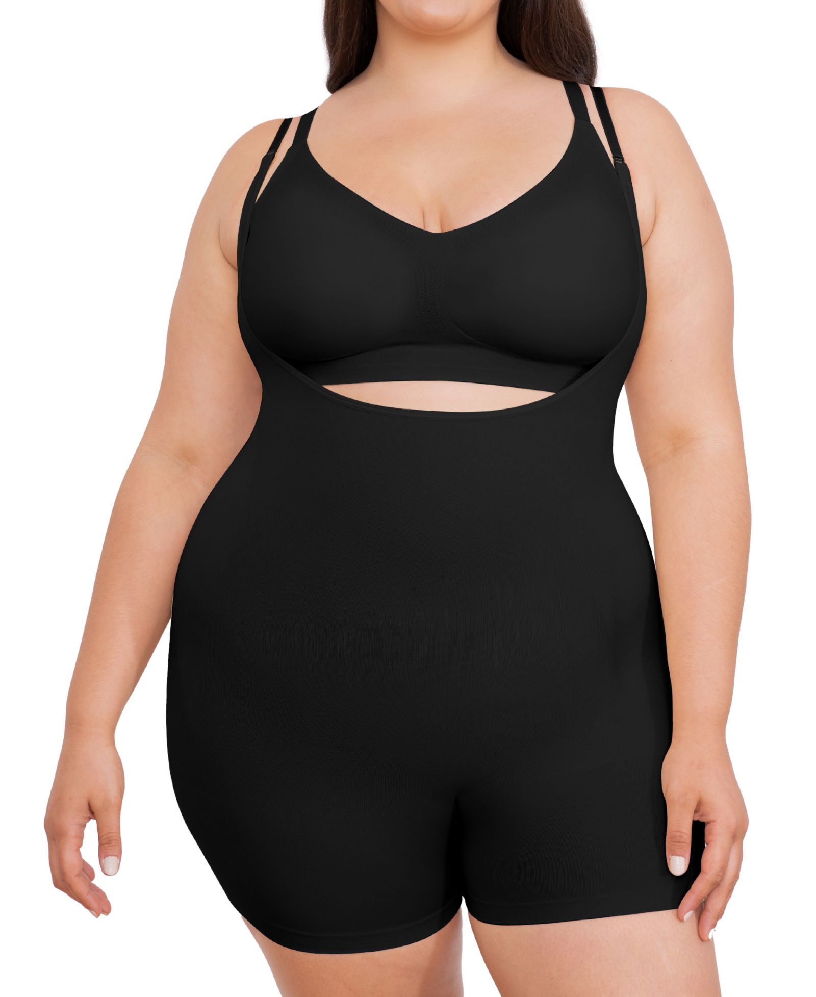 Shapermint Essentials Women's Open Bust Bodysuit Shaper Short 73005