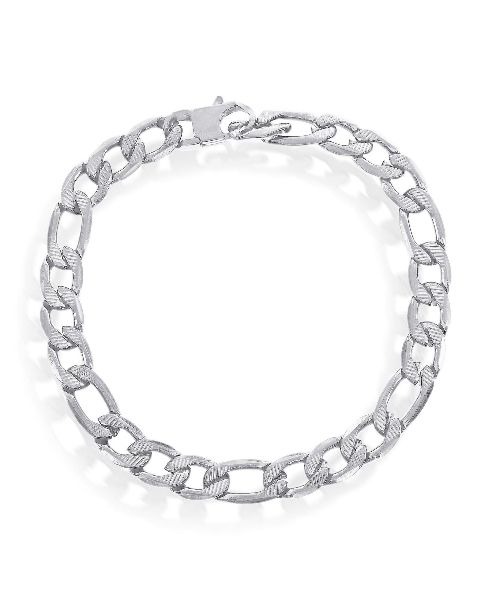 Браслет Metallo из нержавеющей стали 8mm с текстурированной цепью Figaro