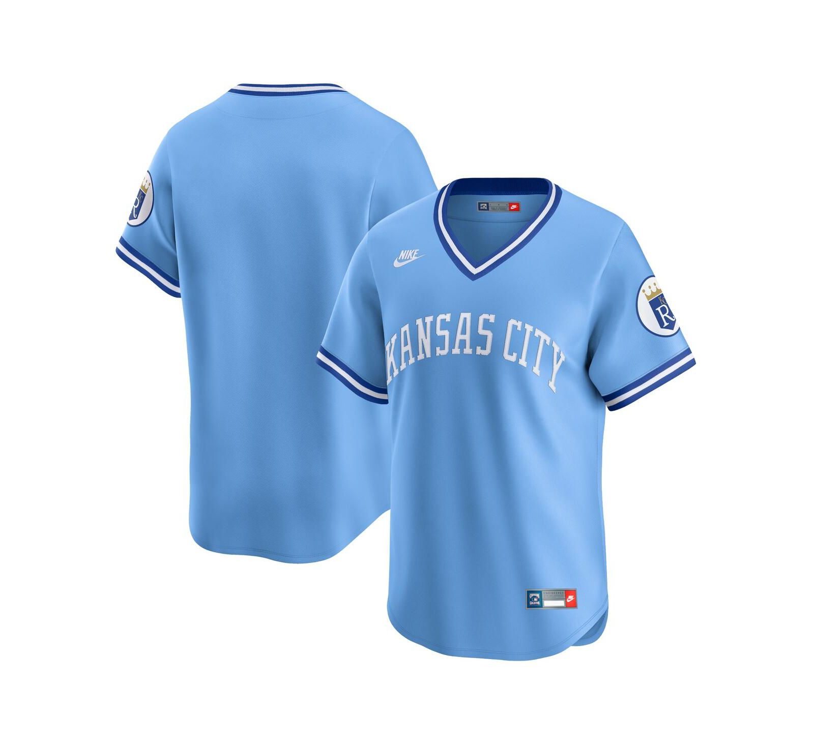 Мужская джерси Nike Light Blue Kansas City Royals Cooperstown Collection Limited