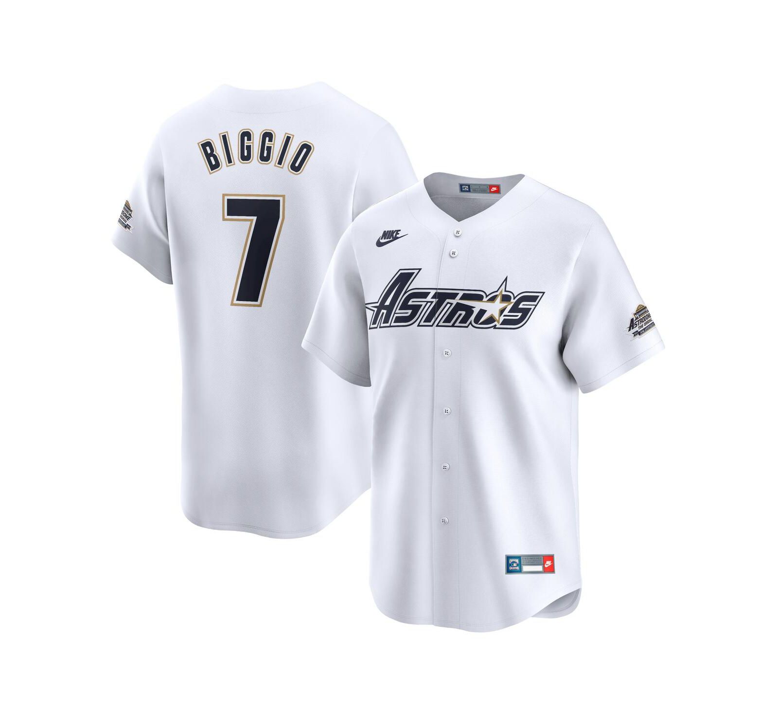 Джерси Nike Men's Craig Biggio White Houston Astros Throwback Cooperstown Collection Limited