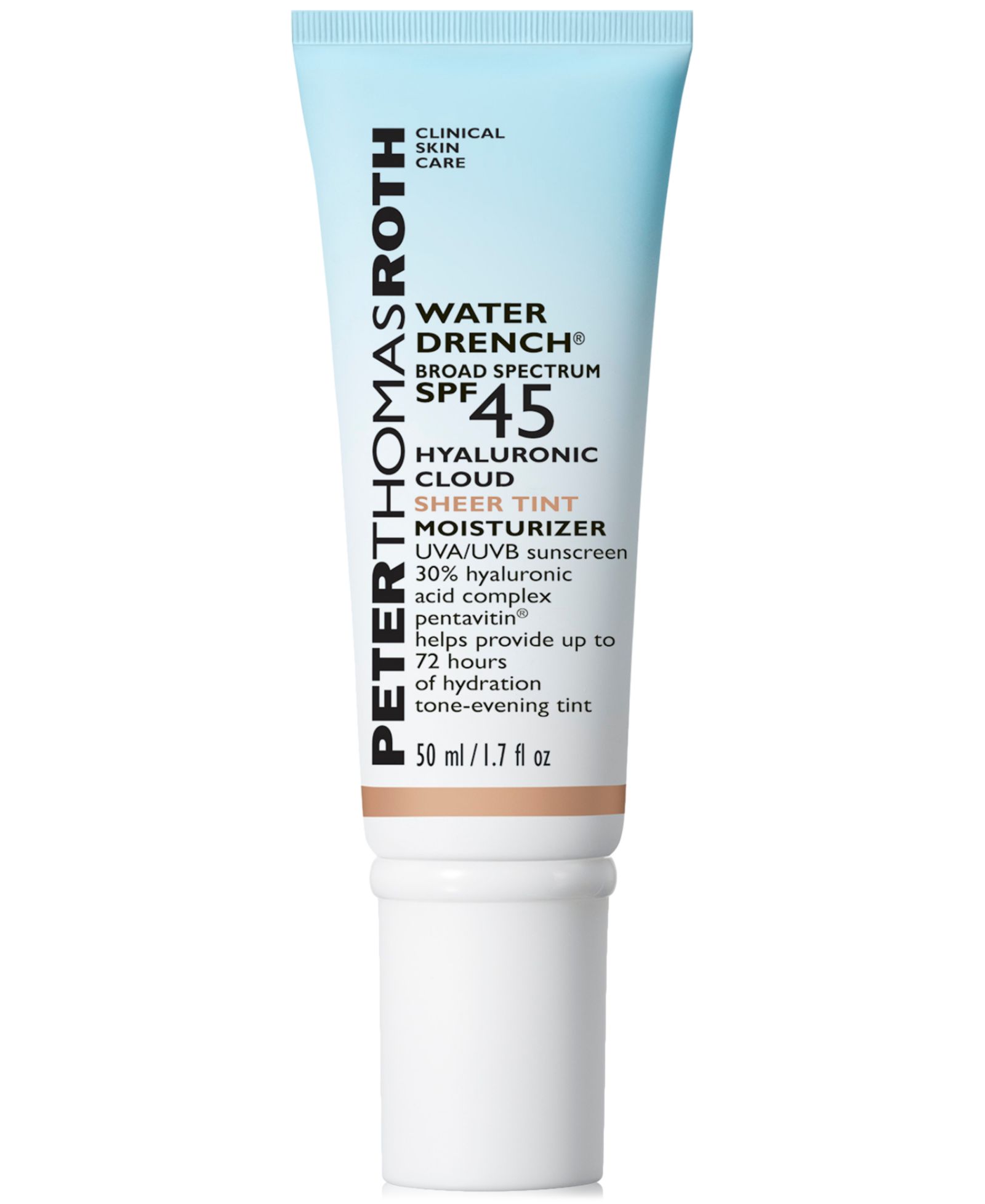 Увлажняющий крем-флюид Peter Thomas Roth Water Drench Broad Spectrum SPF 45 Hyaluronic Cloud Sheer Tint, 50 ml