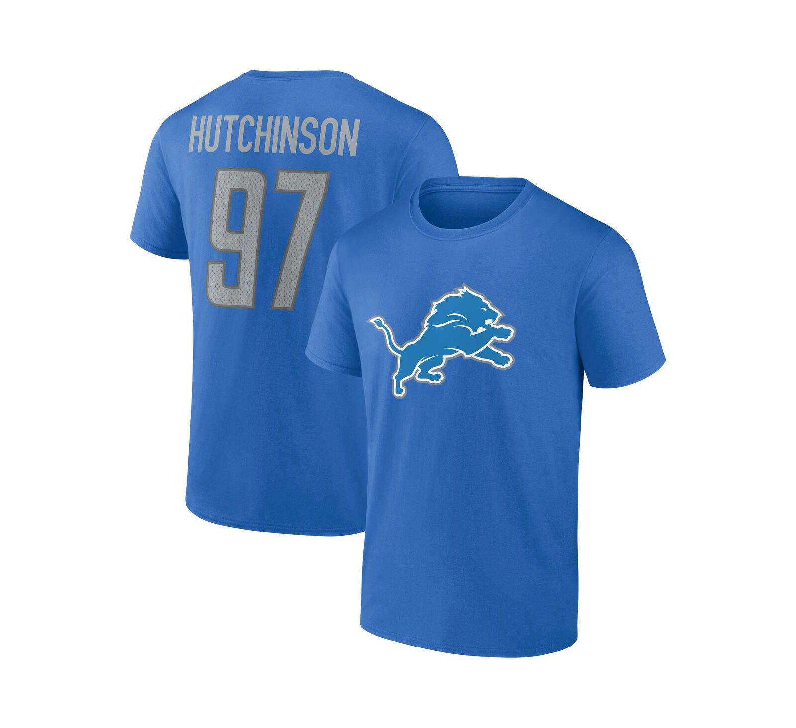 Мужская футболка Fanatics Aidan Hutchinson Detroit Lions с именем и номером игрока
