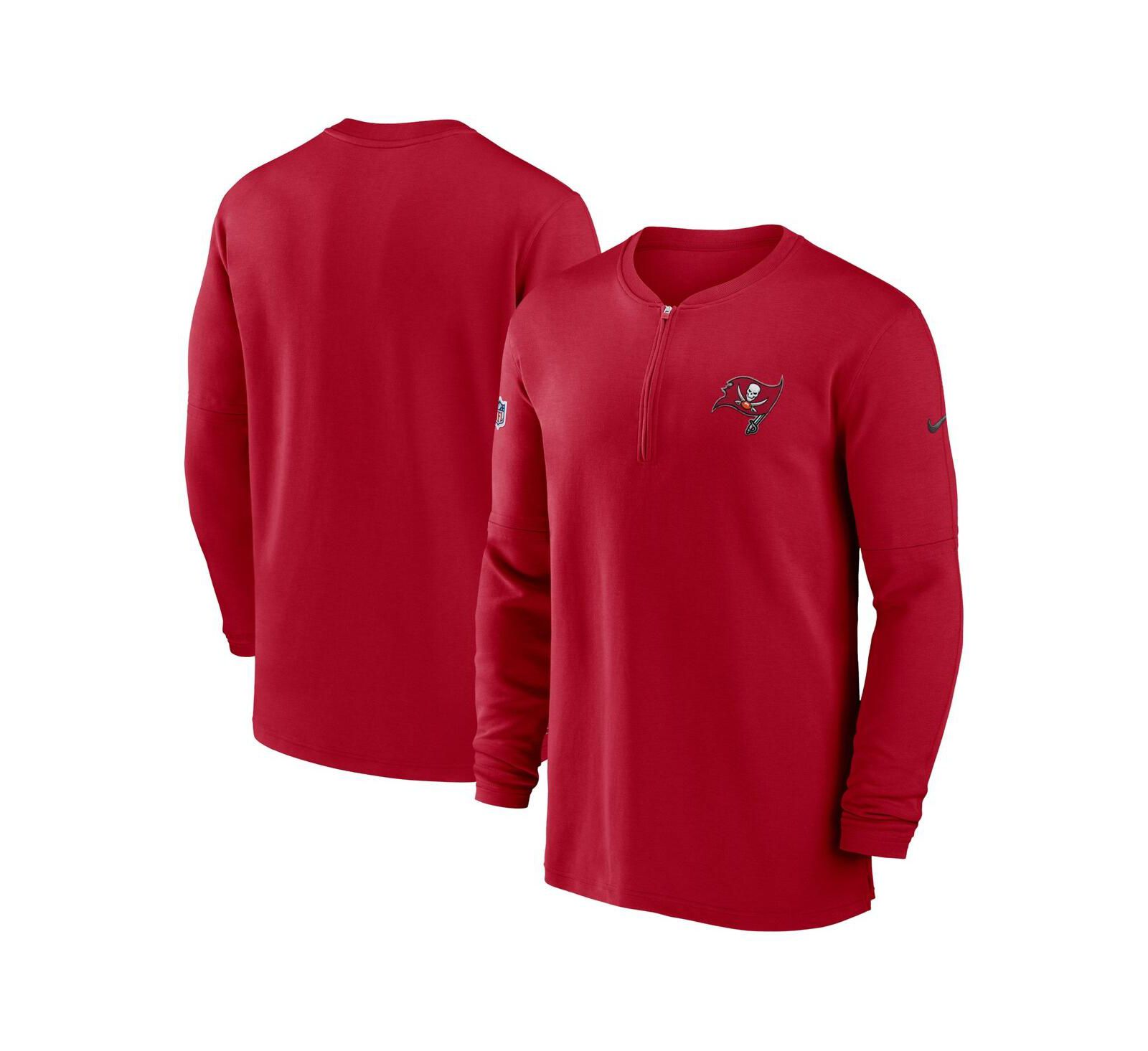 Мужская футболка Nike Red Tampa Bay Buccaneers 2023 Sideline Performance Long Sleeve Tri-Blend Quarter-Zip Top