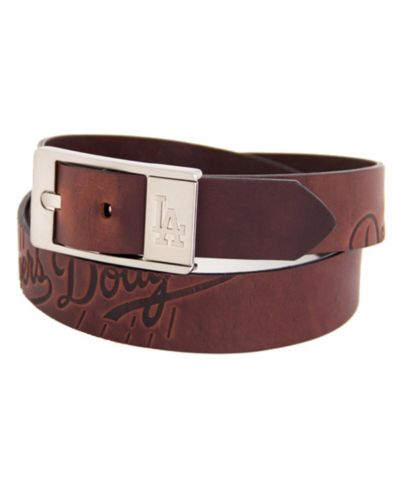 Men's Brown Los Angeles Dodgers Brandish Leather Belt