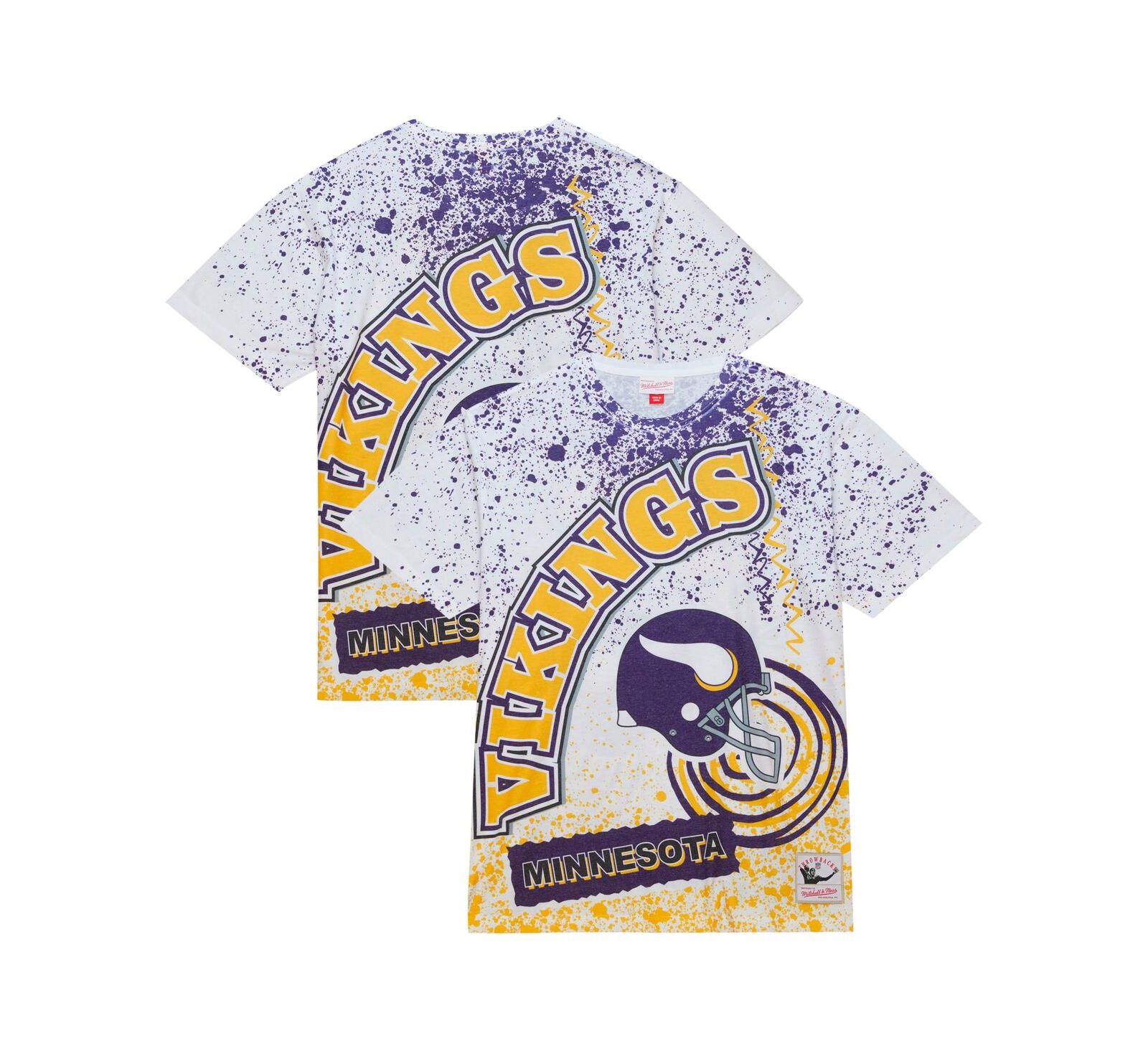 Мужская футболка Mitchell & Ness белая Minnesota Vikings Team Burst с сублимацией