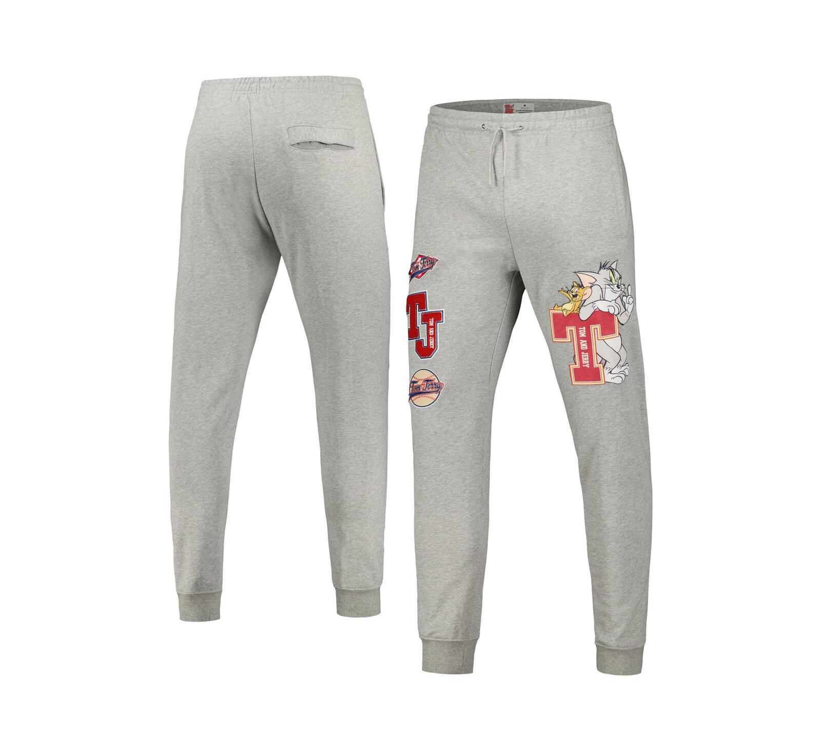 Men's Freeze Max Heather Gray Tom and Jerry University Jogger Pants